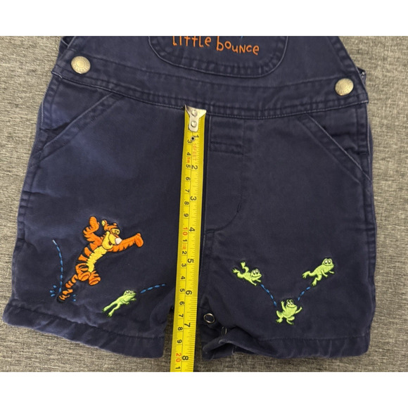 VTG Disney Store Tigger and Frog Purple/Blue Overalls Shorts Baby 6M - Picture 4 of 7